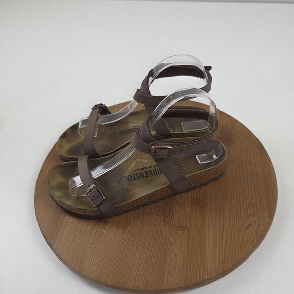 Birkenstock Yara Shoes Womens Size 37 Brown Leather Sandals Ankle Strap Germany - Picture 2 of 10
